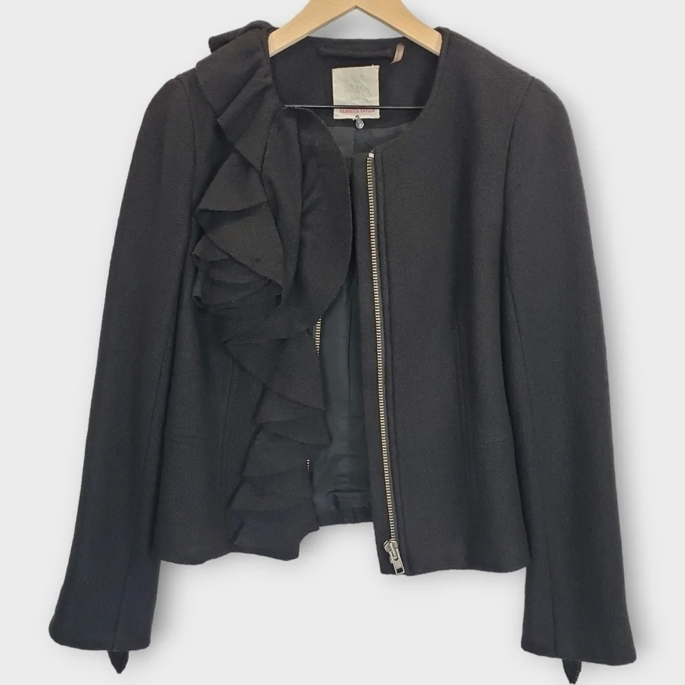 Rebecca Taylor Wool Ruffled Jacket - Picture 2 of 12